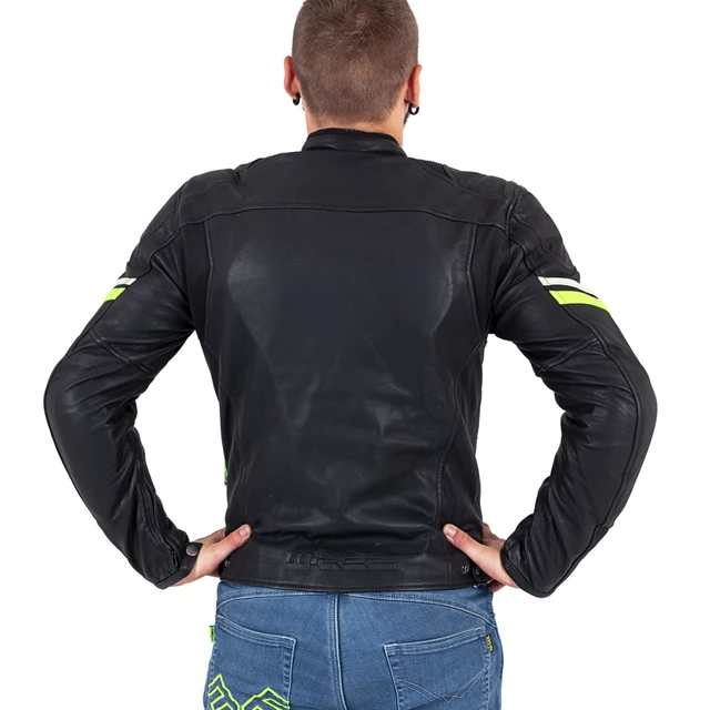 Leather Motorcycle Jacket W-TEC Montegi - Matte Black, 3XL