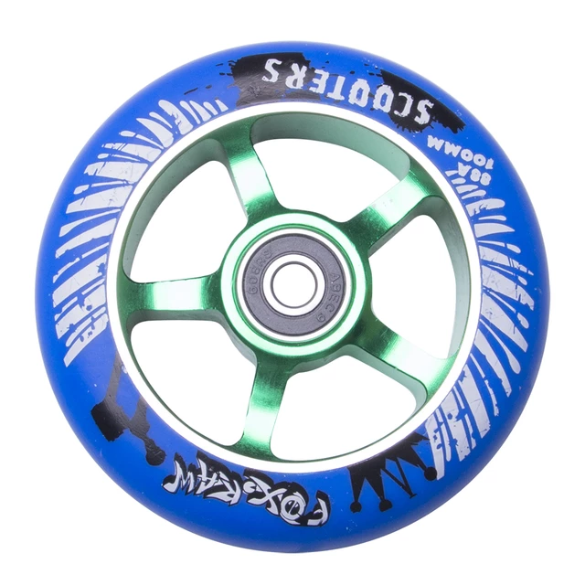 Spare wheel for scooter FOX PRO Raw 03 100 mm - Blue-Red - Blue-Green
