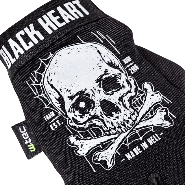 Motorcycle Gloves W-TEC Black Heart Web Skull - S