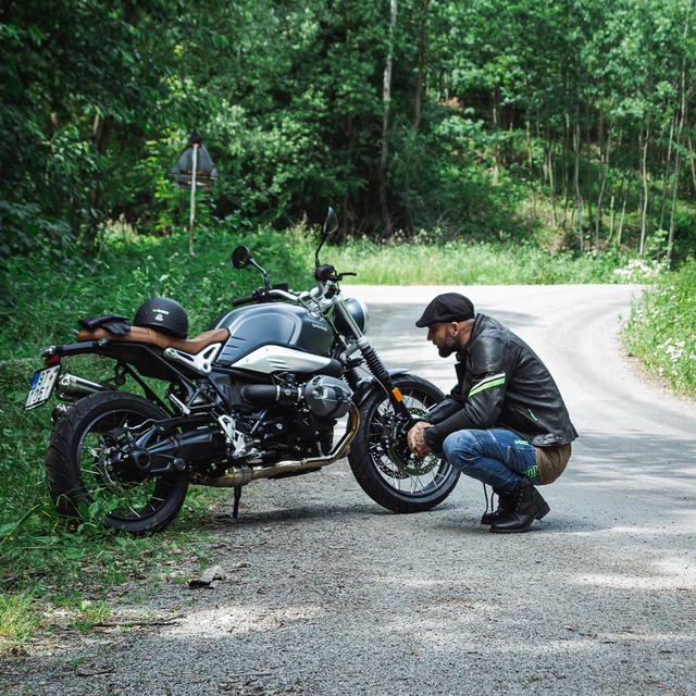 Kožená moto bunda W-TEC Montegi - 2. akosť