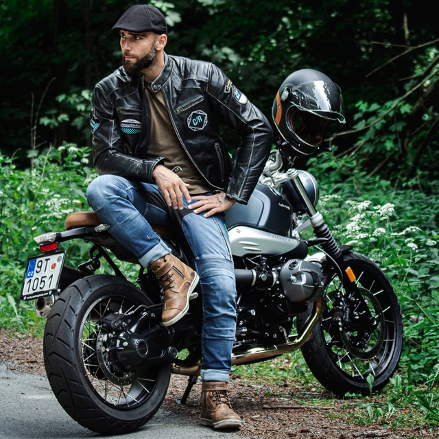 Kožená moto bunda W-TEC Losial - XXL