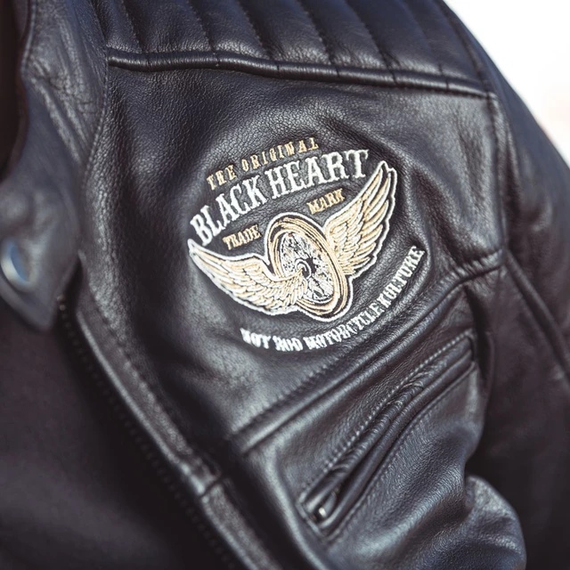 Мъжко кожено мото яке W-TEC Black Heart Wings Leather Jacket