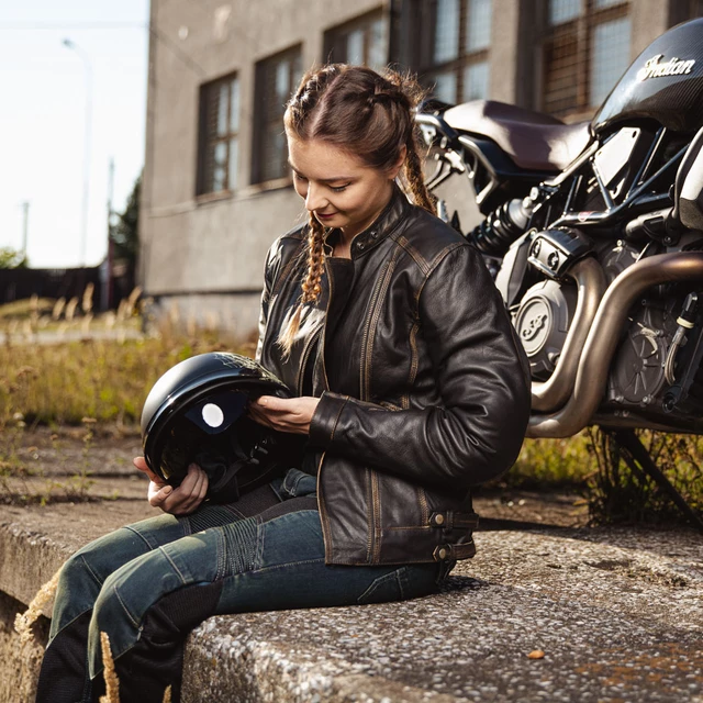 W-TEC Bolftyna Damen Motorradjeans - blau-schwarz