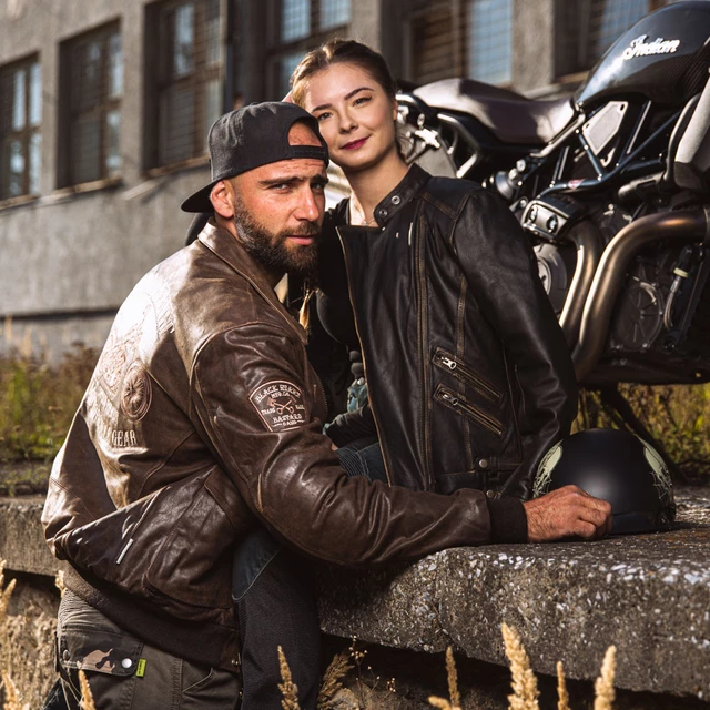 Dámska kožená moto bunda W-TEC Black Heart Lizza