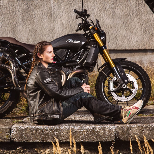 Dámska kožená moto bunda W-TEC Black Heart Lizza