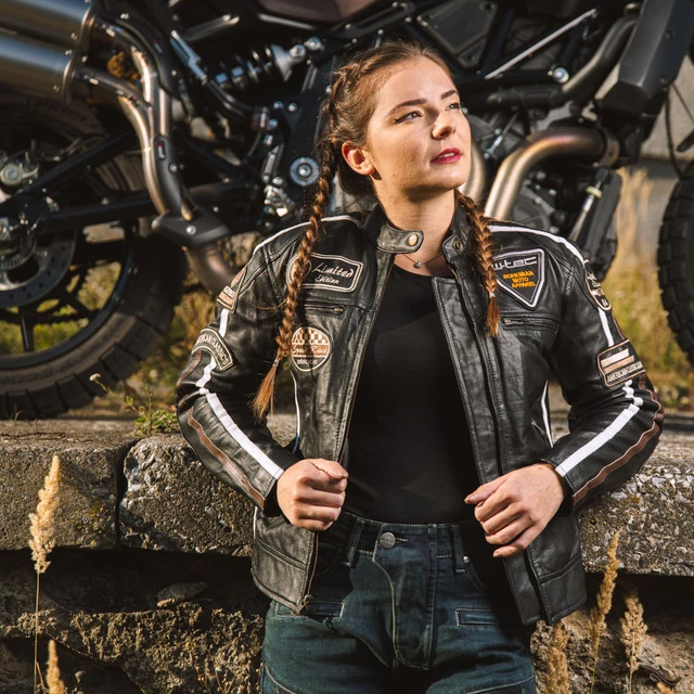 Women's Leather Motorcycle Jacket W-TEC Sheawen Lady - XS