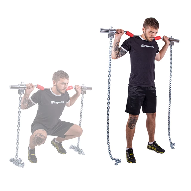 Łańcuchy treningowe z gryfem inSPORTline Chainbos 2x25 kg