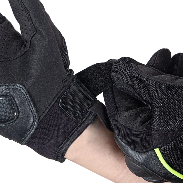 Motorcycle Gloves W-TEC Airomax - Black-Fluo Line