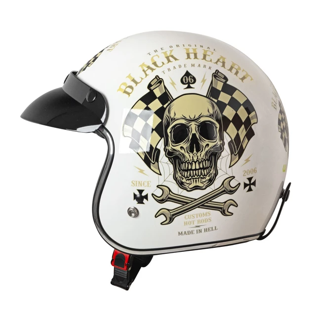 Motorcycle Helmet W-TEC Kustom Black Heart - Ride Culture, Matte Black