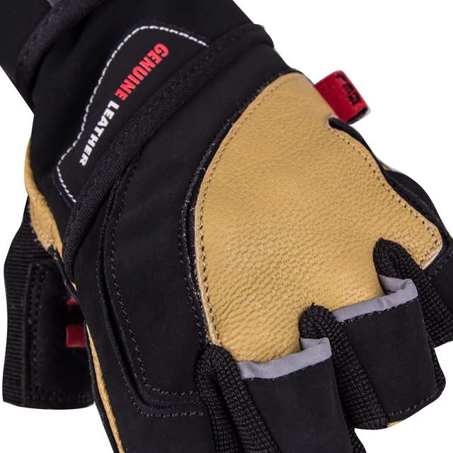 Leather Fitness Gloves inSPORTline Trituro - Black-Yellow