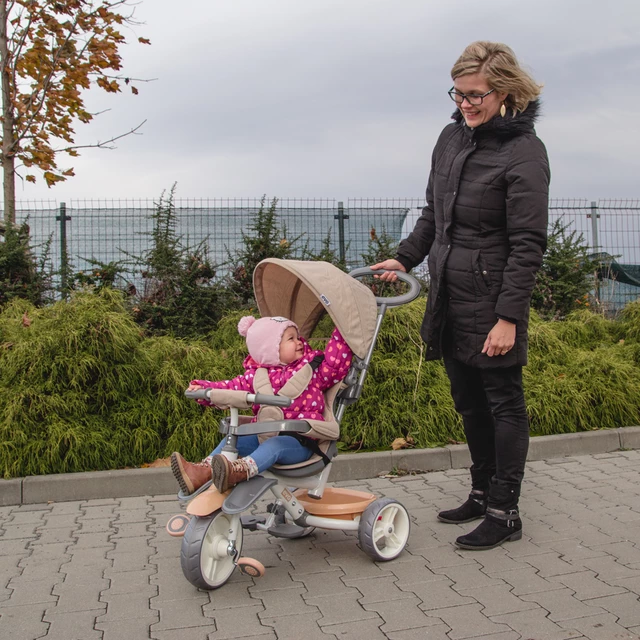 Dětská tříkolka s vodící tyčí Coccolle Evo - béžová