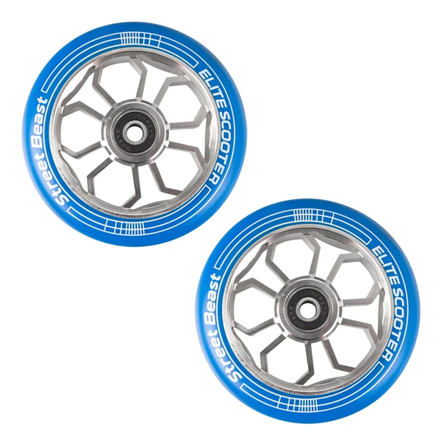 Freestyle Scooter Wheels 110 mm, Blue-Silver – 2 Pcs.