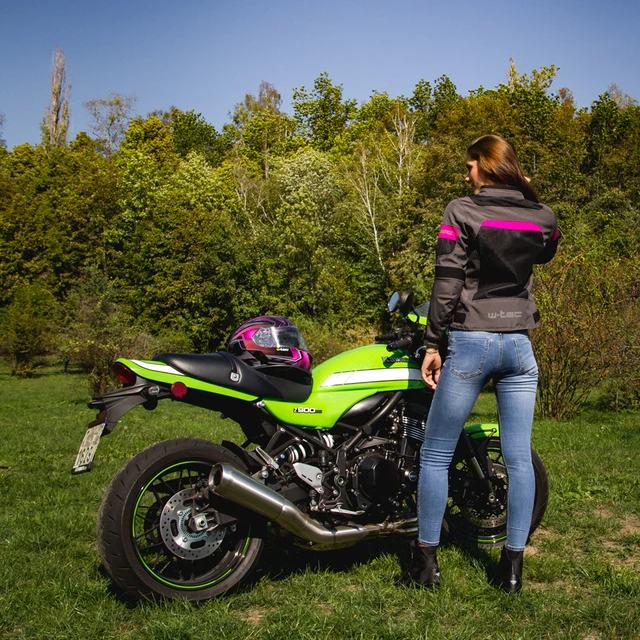 Damska letnia kurtka motocyklowa W-TEC Monaca - Black Mesh-Pink