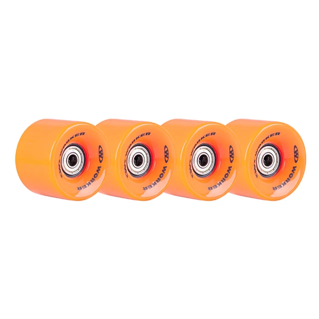 The wheels on the skateboard WORKER 60*45 mm incl. ABEC 5 bearings - 4 pieces - Orange