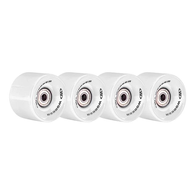 The wheels on the skateboard WORKER 60*45 mm incl. ABEC 5 bearings - 4 pieces - Orange - White