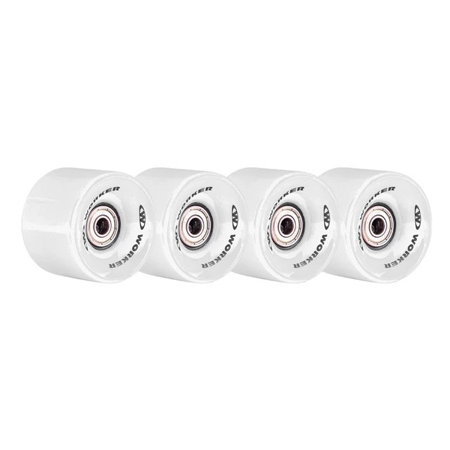 The wheels on the skateboard WORKER 60*45 mm incl. ABEC 5 bearings - 4 pieces - White - White