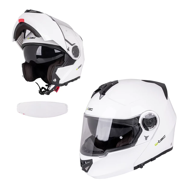 Flip-Up Motorcycle Helmet W-TEC Vexamo V270 PP - White - White