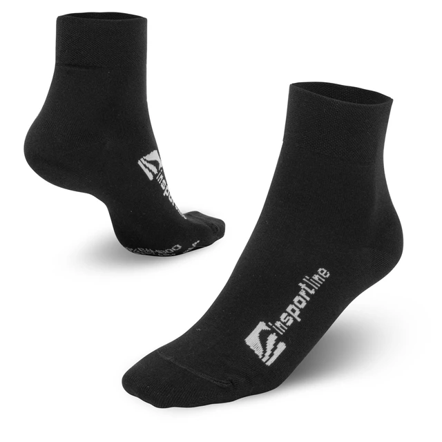 Bambusové stredné ponožky inSPORTline Bambuo Crew AG+ - čierna