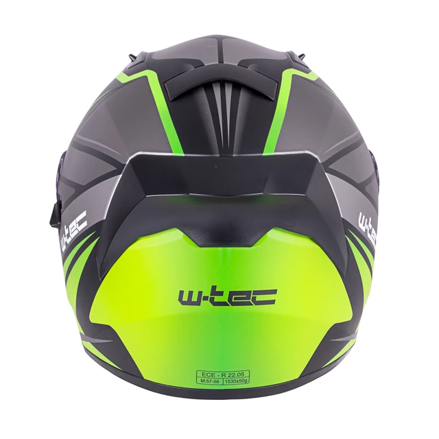 Kask zamknięty W-TEC Vintegra Graphic + blenda - Czarny-fluo żółty