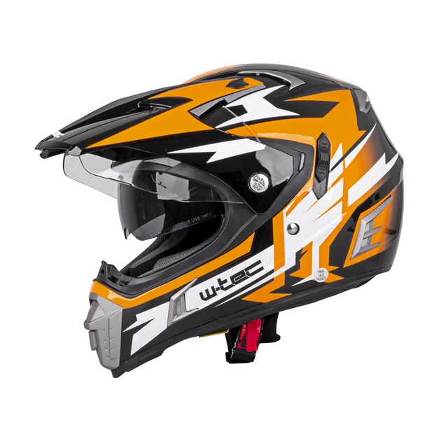 Motorradhelm W-TEC Dualsport - Black-Fluo Orange