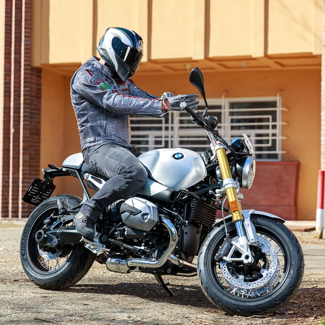 Pánská kožená moto bunda W-TEC Sheawen Waxed Grey