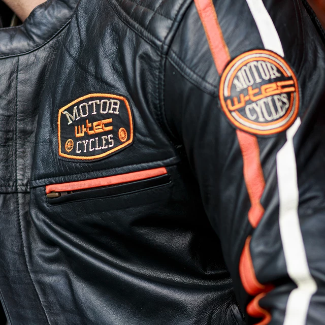Pánská kožená moto bunda W-TEC Sheawen Classic - černá