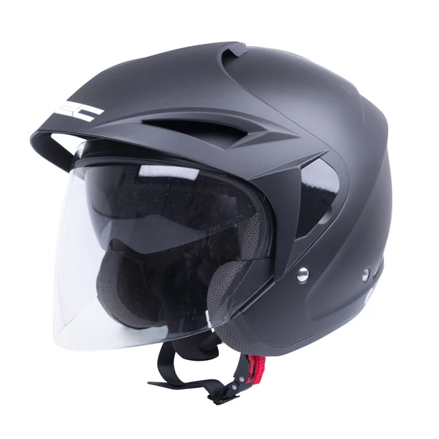 Kask motocyklowy otwarty W-TEC NK-629 skuter + BLENDA - Biało-niebieski - Matt.czarny