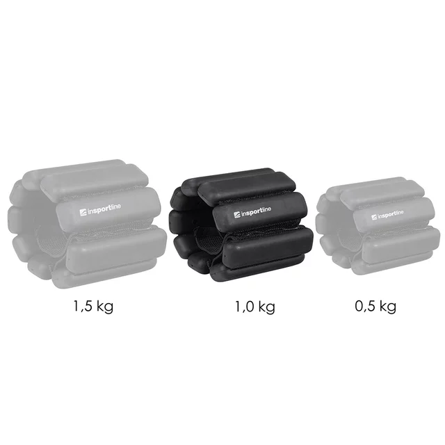 Fitness závaží na kotník a zápěstí inSPORTline Brace 2x1 kg - růžová