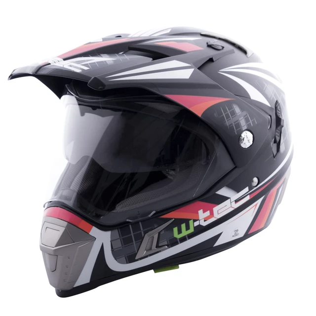 Motocross Helmet W-TEC NK-311 - XL (61-62) - Cube Black Orange