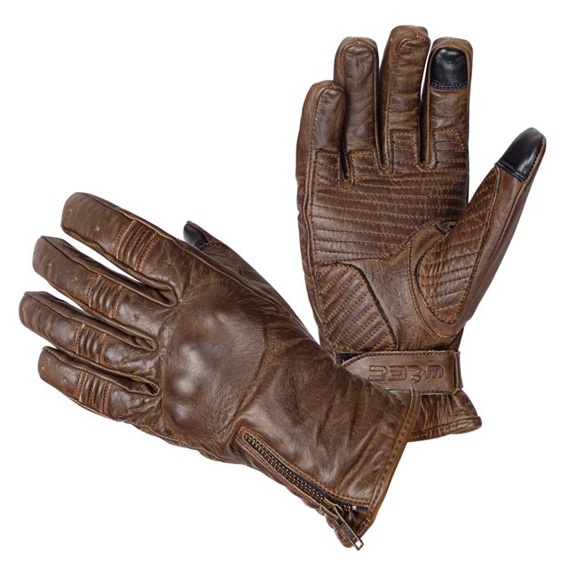 Motorcycle Gloves W-TEC Inverner - Black - Dark Brown