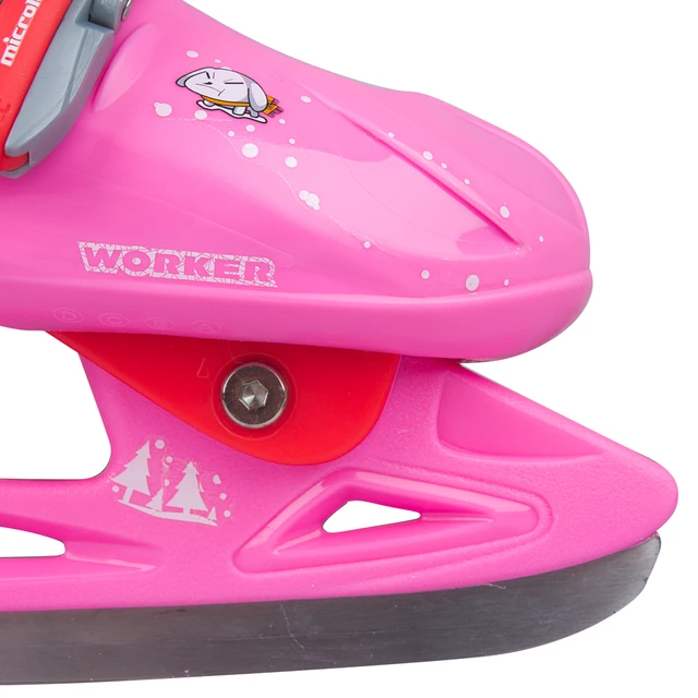 Girls’ Ice Skates WORKER Kelly Pro Girl – with Fur - Pink-Red
