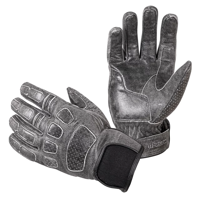 Leather Motorcycle Gloves W-TEC Whacker - Grey