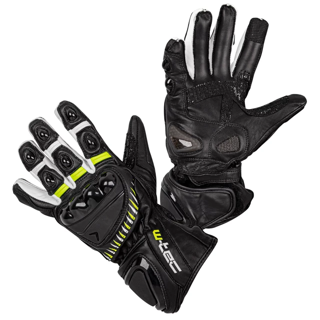 Motorcycle Gloves W-TEC Evolation - S - Black-White-Fluo