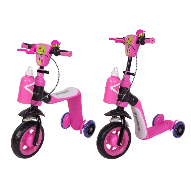 Tri-Scooter 3-in-1 WORKER Noggio with Light-Up Wheels - Pink - Pink