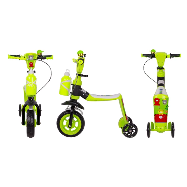 WORKER Noggio Dreiradroller 3in1 mit leuchtenden Rollen - grün