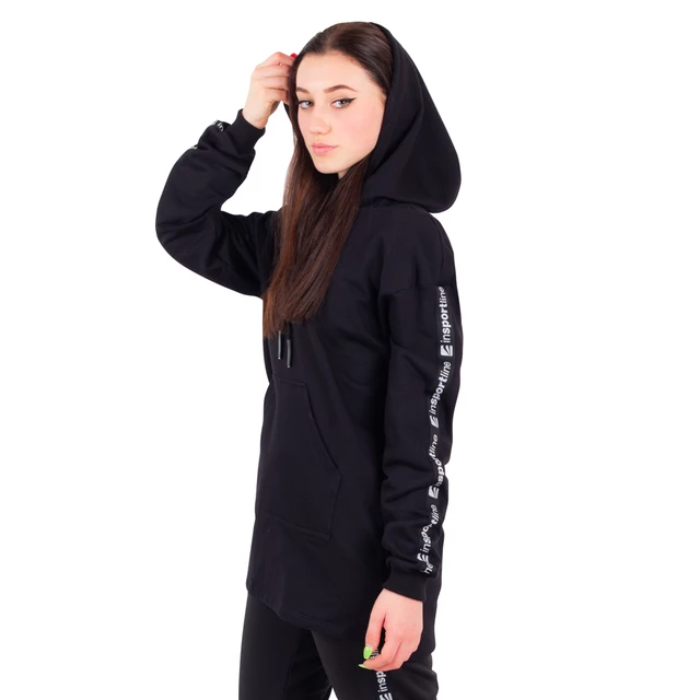 Női kapucnis felső inSPORTline Overhoodie - fekete