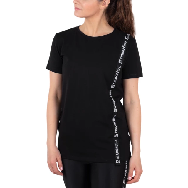 Koszulka damska t-shirt inSPORTline Sidestrap Woman - Czarny - Czarny