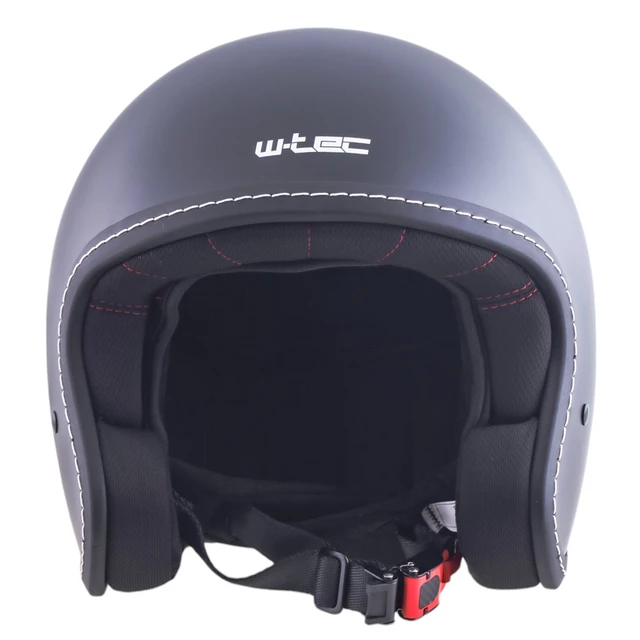 Kask motocyklowy na chopper W-TEC Badachos i gogle Steamrust - Matt.czarny