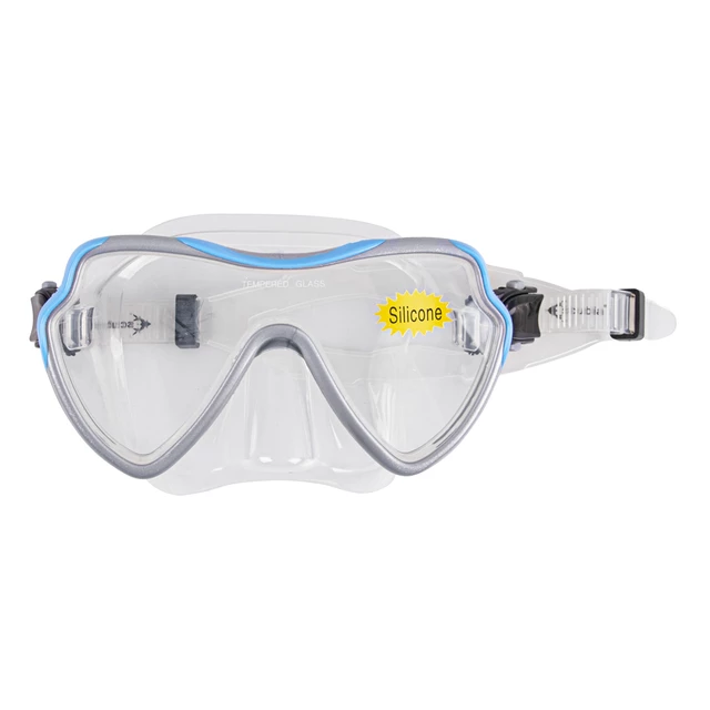 Diving Goggles Escubia Apnea Silicon Senior - Black - Blue-Gray