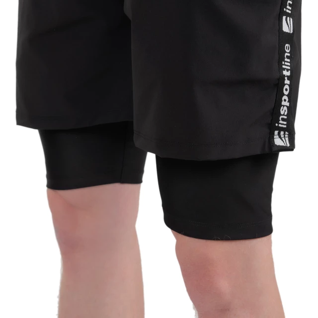 Herren Shorts 2in1 inSPORTline Closefit Short - schwarz