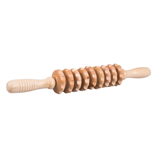 Massage Stick Roller inSPORTline Sebona 39cm - Dark Brown - Light Brown