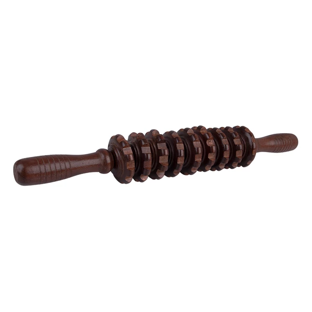 Massage Stick Roller inSPORTline Sebona 39cm - Dark Brown - Dark Brown