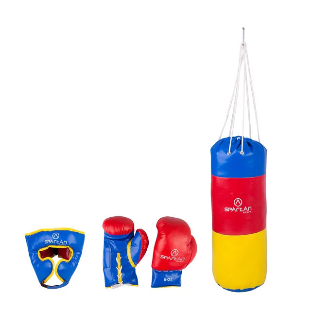 Boxovací set Spartan vrece 15x45cm / 1kg + chránič hlavy + rukavice
