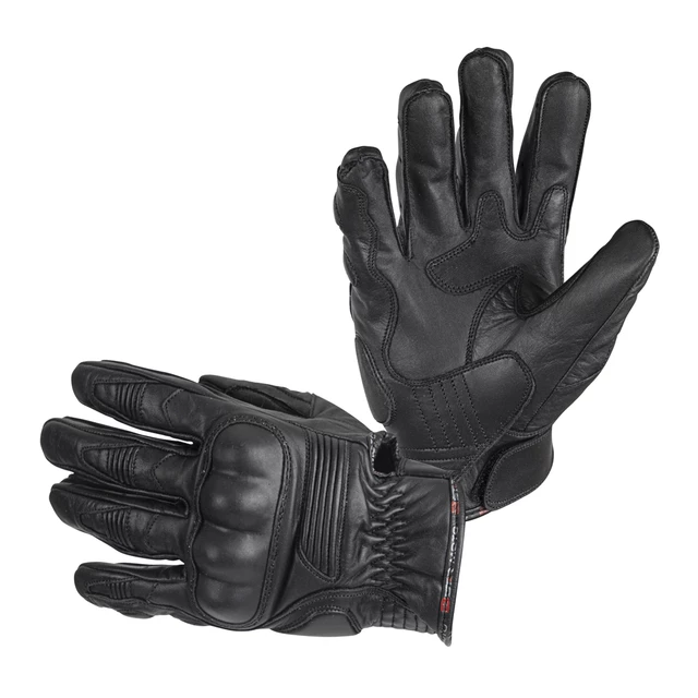 Leather Motorcycle Gloves B-STAR McLeather - Vintage Brown - Black