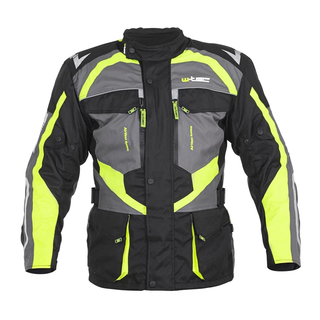 Men’s Motorcycle Jacket W-TEC Burdys Evo - Black-Grey-Green - Black-Grey-Green