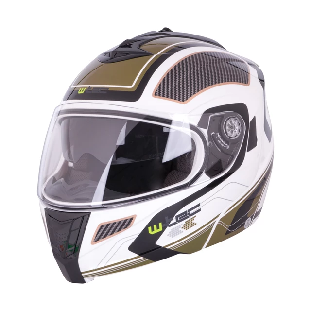 Flip-Up Motorcycle Helmet W-TEC NK-839 - S-Cape White Olive