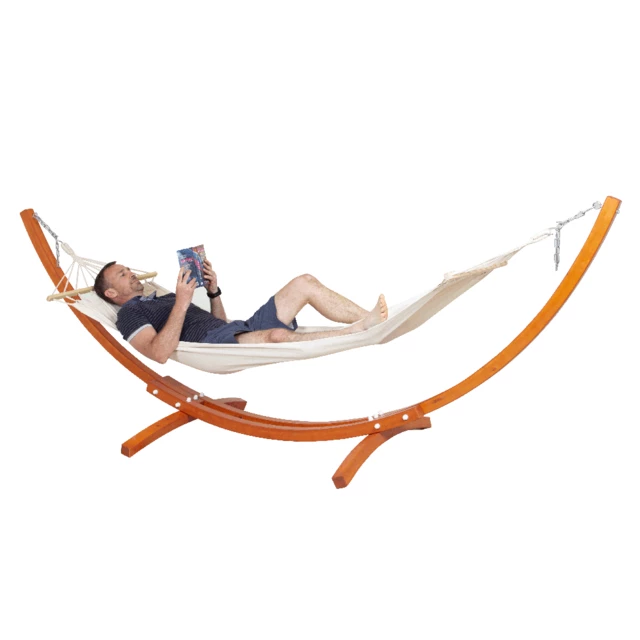 Hammock Set w/ Wooden Stand inSPORTline Woodleaf