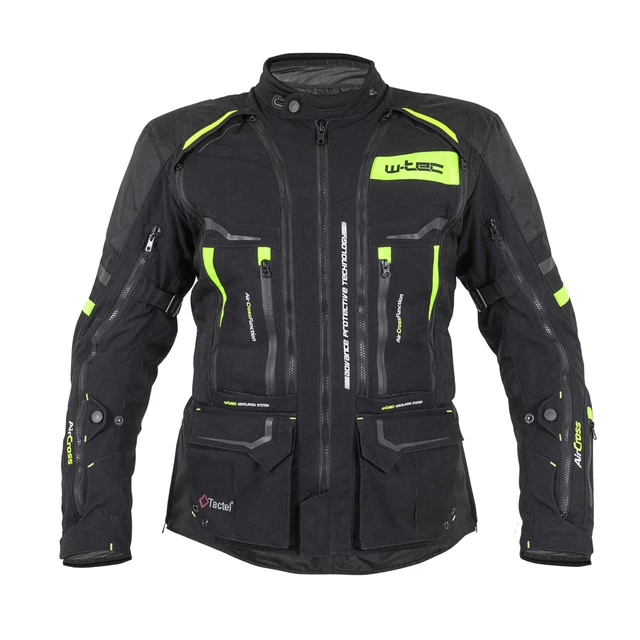 Moto jakna W-TEC Aircross - črna-fluo rumena