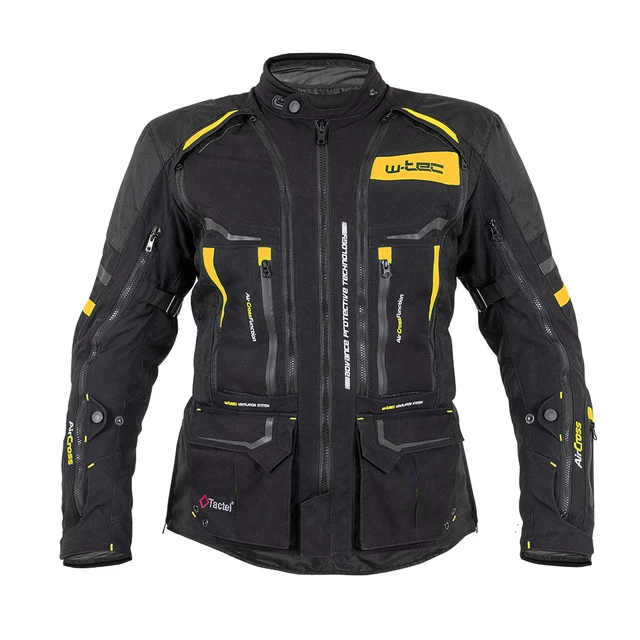 Moto bunda W-TEC Aircross - čierno-zlatá