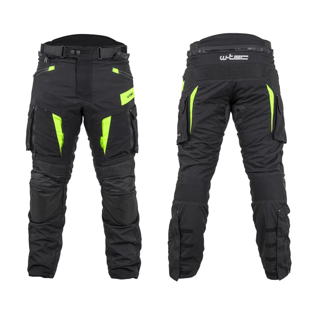 Motorcycle Pants W-TEC Aircross - Black-Fluo Yellow - Black-Fluo Yellow